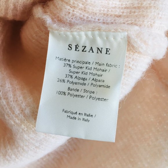 Sezane Gaspard Cardigan Nude Blush Pink Reversible Mohair Alpaca - Picture 6 of 11